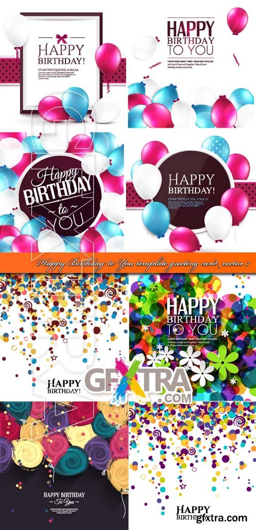 Happy Birthday to You template greeting card vector 7