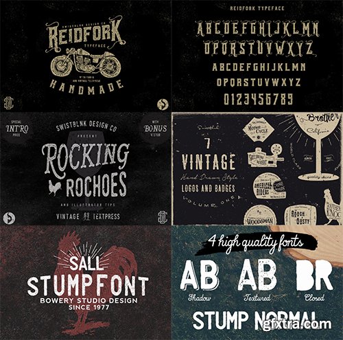 GFXTRA Font Bundle 7 - 23 Fonts $195