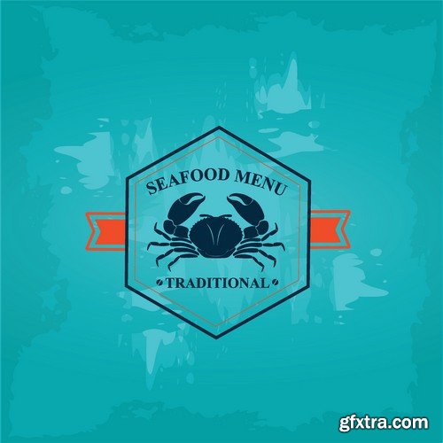 Stock Vectors - Seafood 2, 25xEPS