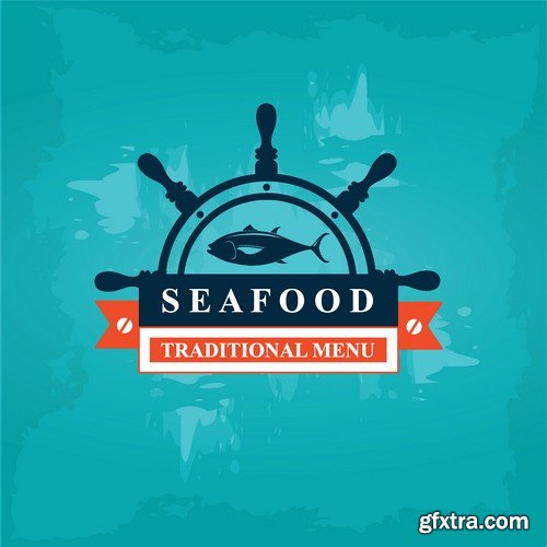 Stock Vectors - Seafood 2, 25xEPS