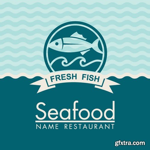 Stock Vectors - Seafood 2, 25xEPS