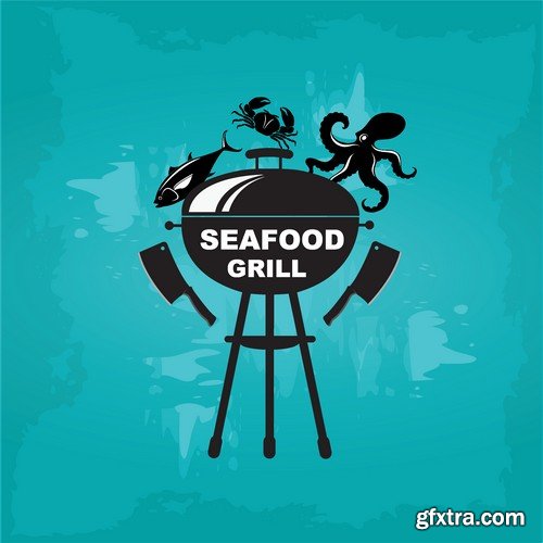 Stock Vectors - Seafood 2, 25xEPS