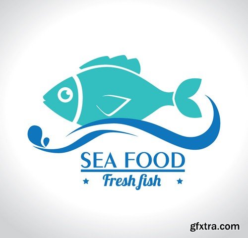 Stock Vectors - Seafood 2, 25xEPS