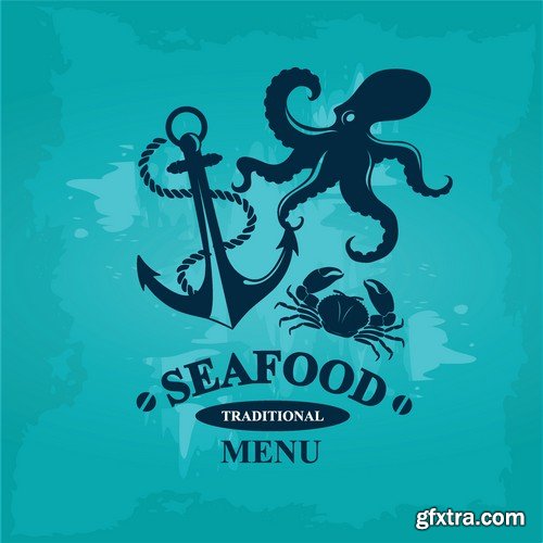 Stock Vectors - Seafood 2, 25xEPS