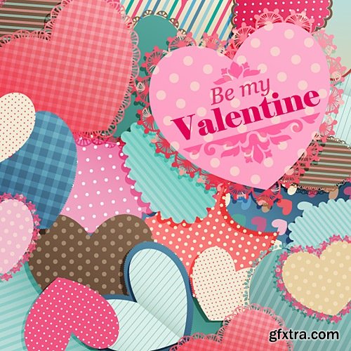 Ecards Valentines Day and design elements 25xEPS