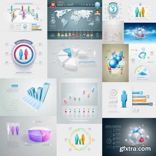 Infographics Design Elements#53 - 25 Vector