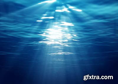 Abstract Underwater Backgrounds with Sunbeams 25xJPG