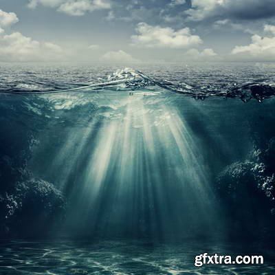 Abstract Underwater Backgrounds with Sunbeams 25xJPG