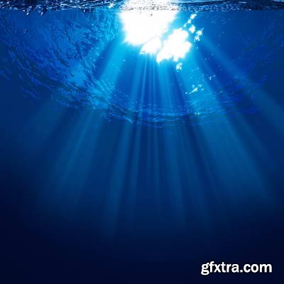 Abstract Underwater Backgrounds with Sunbeams 25xJPG