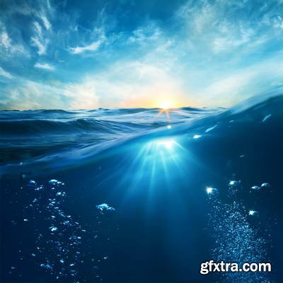 Abstract Underwater Backgrounds with Sunbeams 25xJPG