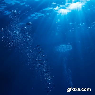 Abstract Underwater Backgrounds with Sunbeams 25xJPG