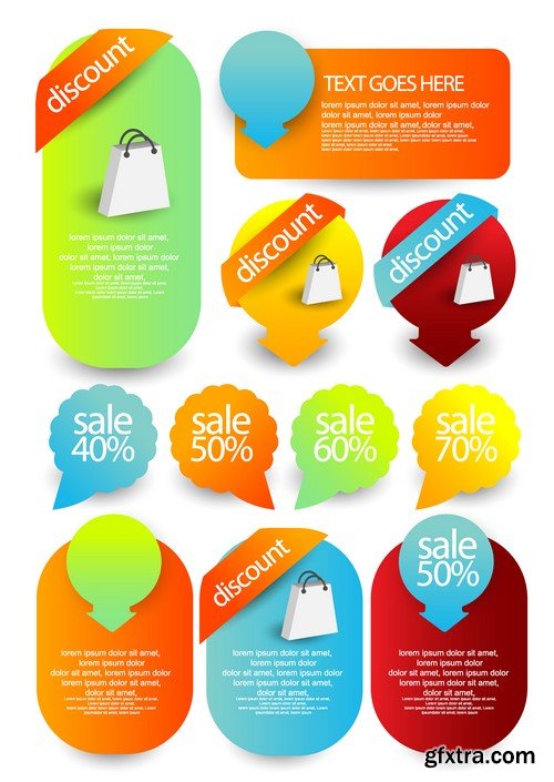 Stock Vectors - Collection of Sale Discount Styled Website Banner, 25xEPS