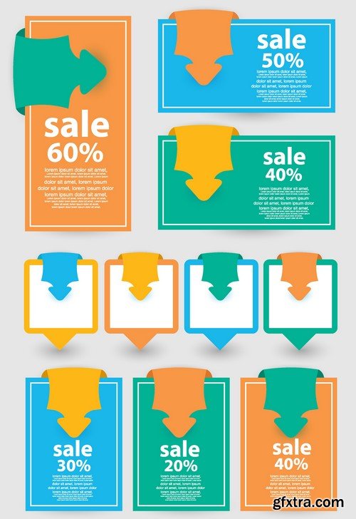 Stock Vectors - Collection of Sale Discount Styled Website Banner, 25xEPS