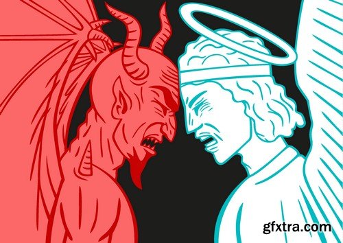 Stock Images - Angel and devil 2, 16xJPG 9xEPS