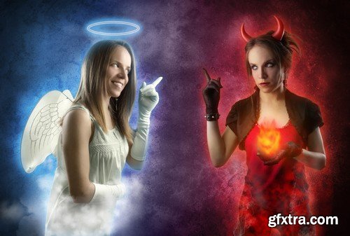 Stock Images - Angel and devil 2, 16xJPG 9xEPS