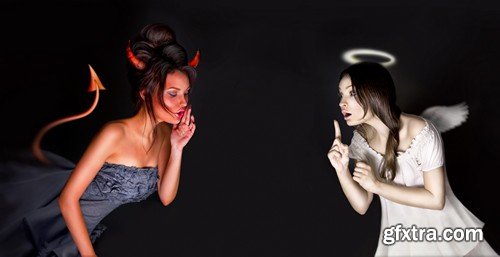 Stock Images - Angel and devil 2, 16xJPG 9xEPS