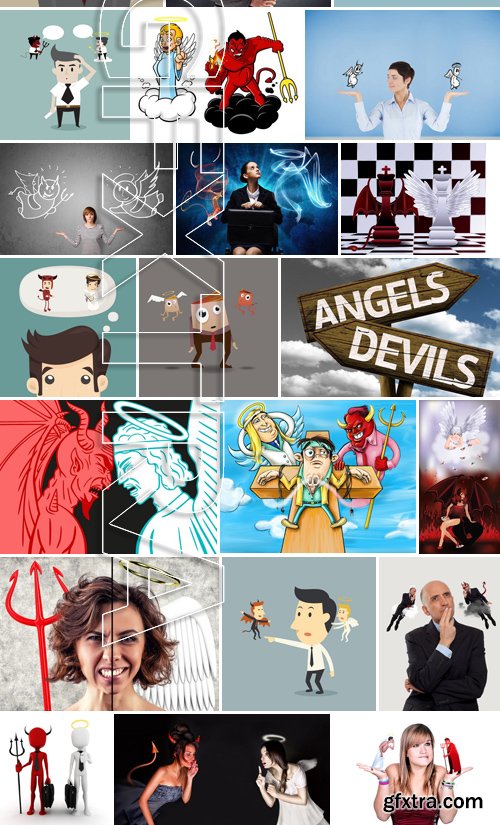 Stock Images - Angel and devil 2, 16xJPG 9xEPS