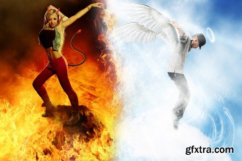 Stock Images - Angel and devil 2, 16xJPG 9xEPS