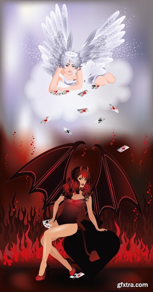 Stock Images - Angel and devil 2, 16xJPG 9xEPS