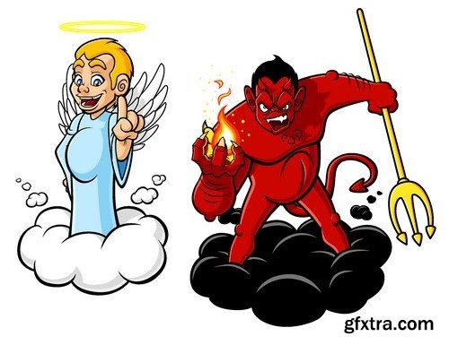 Stock Images - Angel and devil 2, 16xJPG 9xEPS