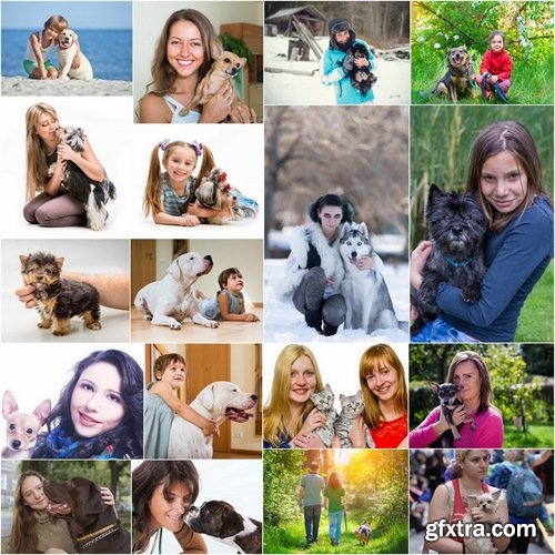 Different people with their pets 25 UHQ Jpeg