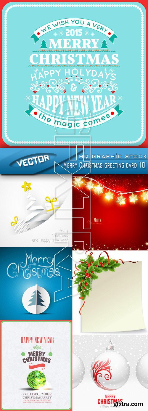 Stock Vector - Merry Christmas greeting card 10