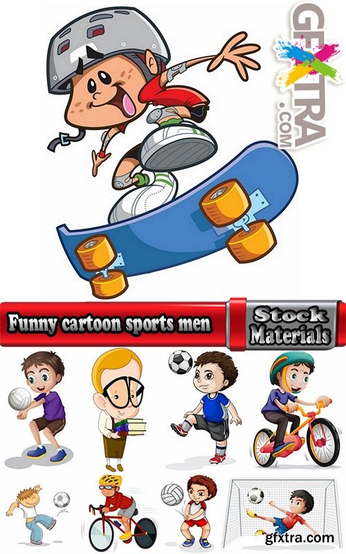 Funny cartoon sports men in vector 25 Eps