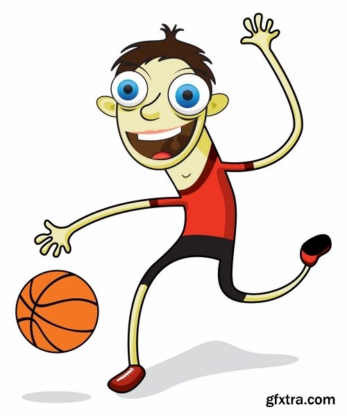 Funny cartoon sports men in vector 25 Eps