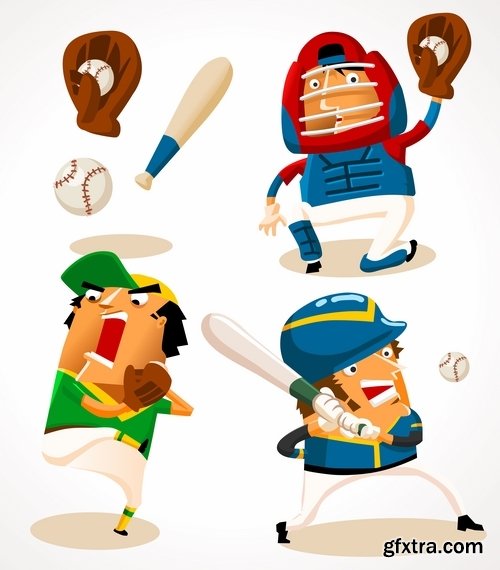 Funny cartoon sports men in vector 25 Eps