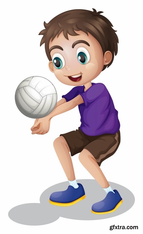 Funny cartoon sports men in vector 25 Eps