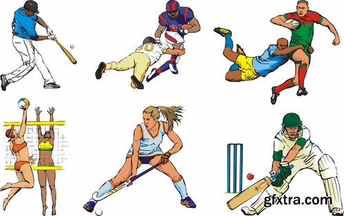 Funny cartoon sports men in vector 25 Eps