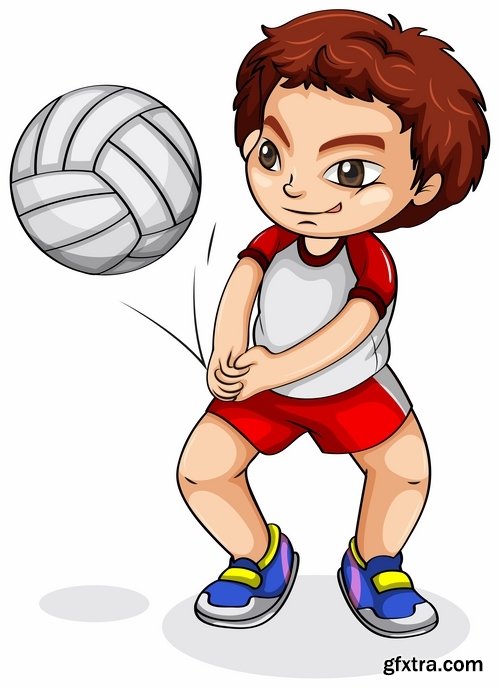 Funny cartoon sports men in vector 25 Eps