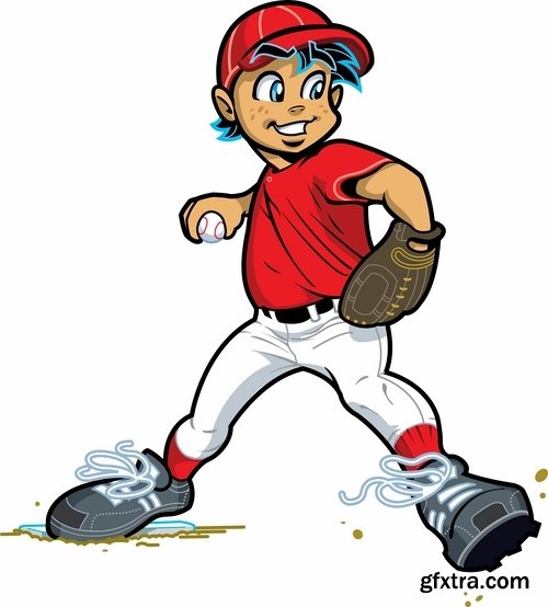 Funny cartoon sports men in vector 25 Eps