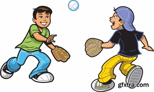 Funny cartoon sports men in vector 25 Eps