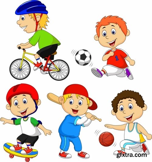 Funny cartoon sports men in vector 25 Eps