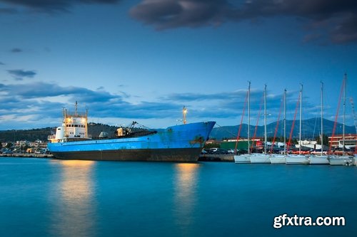 Various boats at sunset 5 UHQ Jpeg