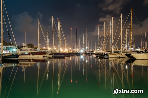 Various boats at sunset 5 UHQ Jpeg