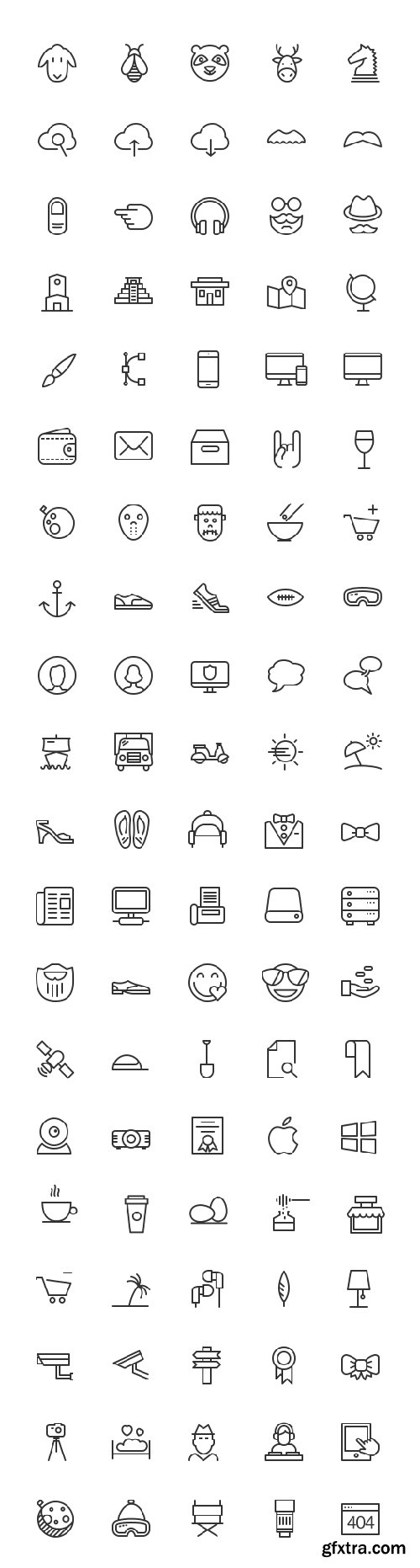 AI & EPS Vector Icons - 100 Mind Icons