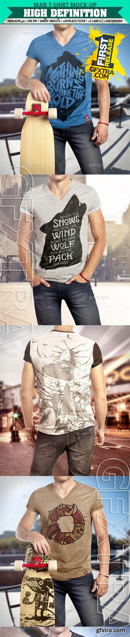 T-Shirt Vneck Man Mock-up - GraphicRiver 9030662