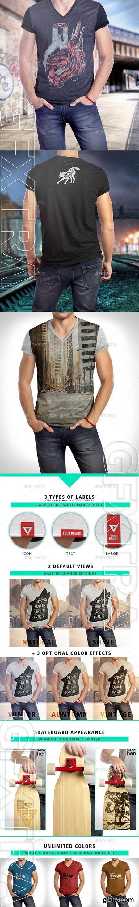 T-Shirt Vneck Man Mock-up - GraphicRiver 9030662