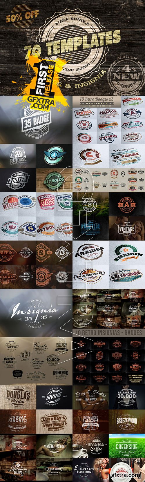 CreativeMarket - 70 Logo / Badge / Insignia Templates