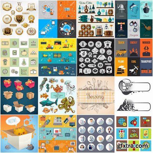 Infographic posters in vector from stock 25 Eps