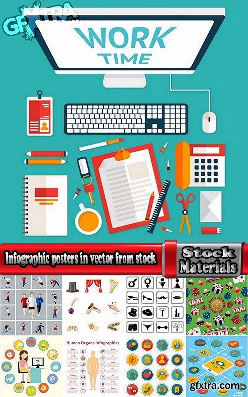 Infographic posters in vector from stock 25 Eps