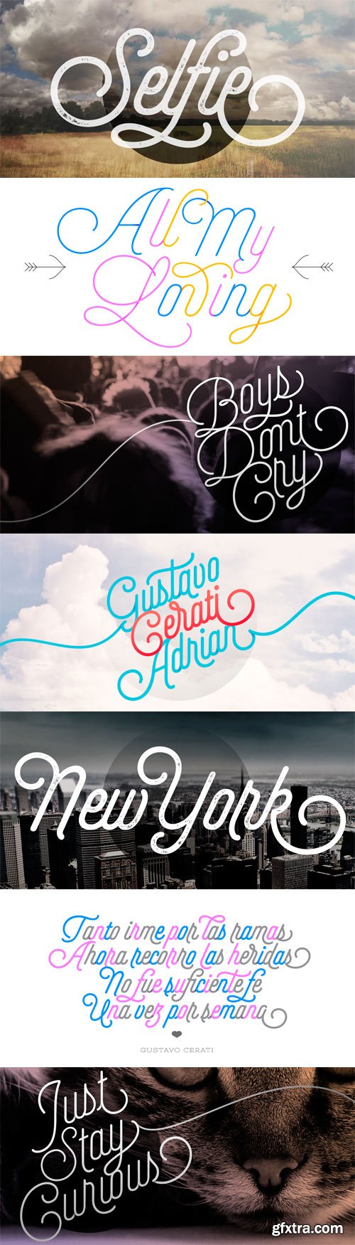 Selfie Font Family - 5 Fonts for $163