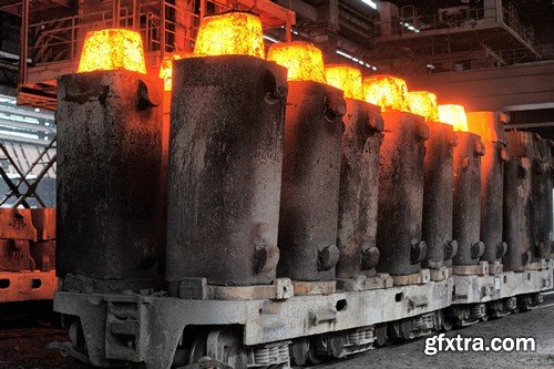 Stock Photos - Liquid Molten Steel Industry, 24xJPG