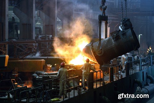 Stock Photos - Liquid Molten Steel Industry, 24xJPG