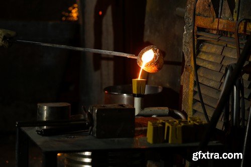 Stock Photos - Liquid Molten Steel Industry, 24xJPG