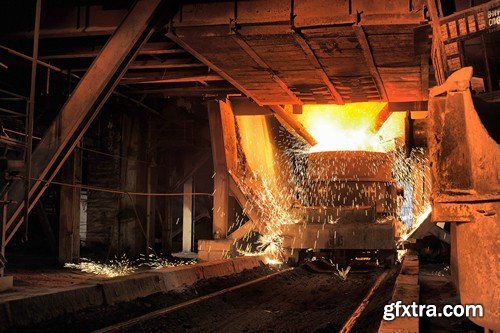 Stock Photos - Liquid Molten Steel Industry, 24xJPG