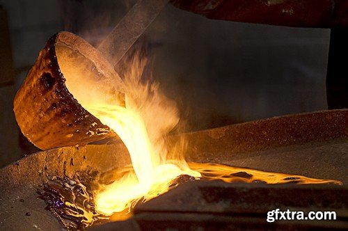 Stock Photos - Liquid Molten Steel Industry, 24xJPG