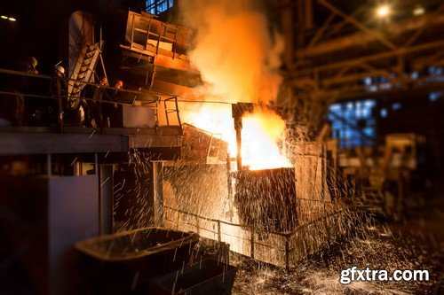 Stock Photos - Liquid Molten Steel Industry, 24xJPG